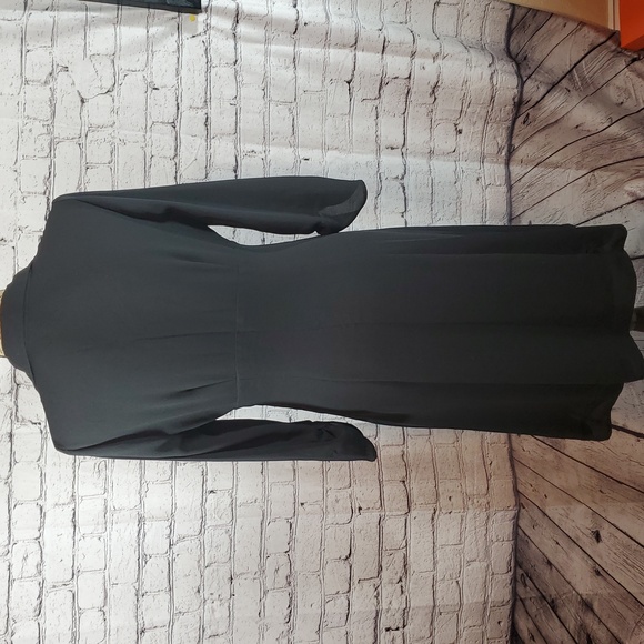BCBGMaxAzria Black Midi 3/4 Sleeve Dress Size 6 - Picture 9 of 12